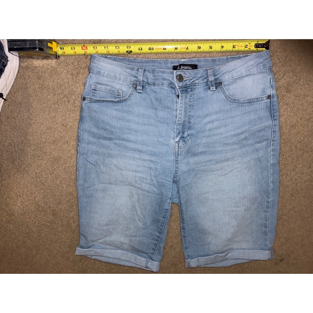 d.jeans Womens Light Wash Denim Bermuda Shorts Size 12 Stretch High Rise T04-04